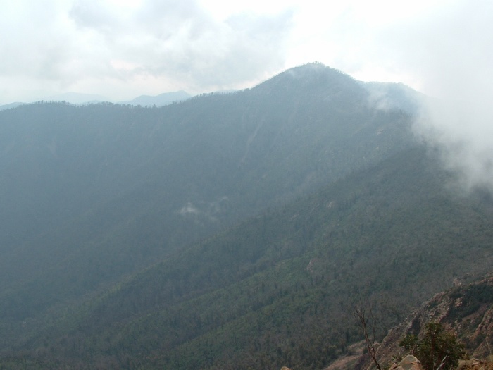 Mist rolling in across the ridge - looking towards Camel's Hump from John's Peak